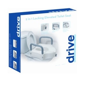 12027 2 in 1 Locking Elevated Toilet Seat package
